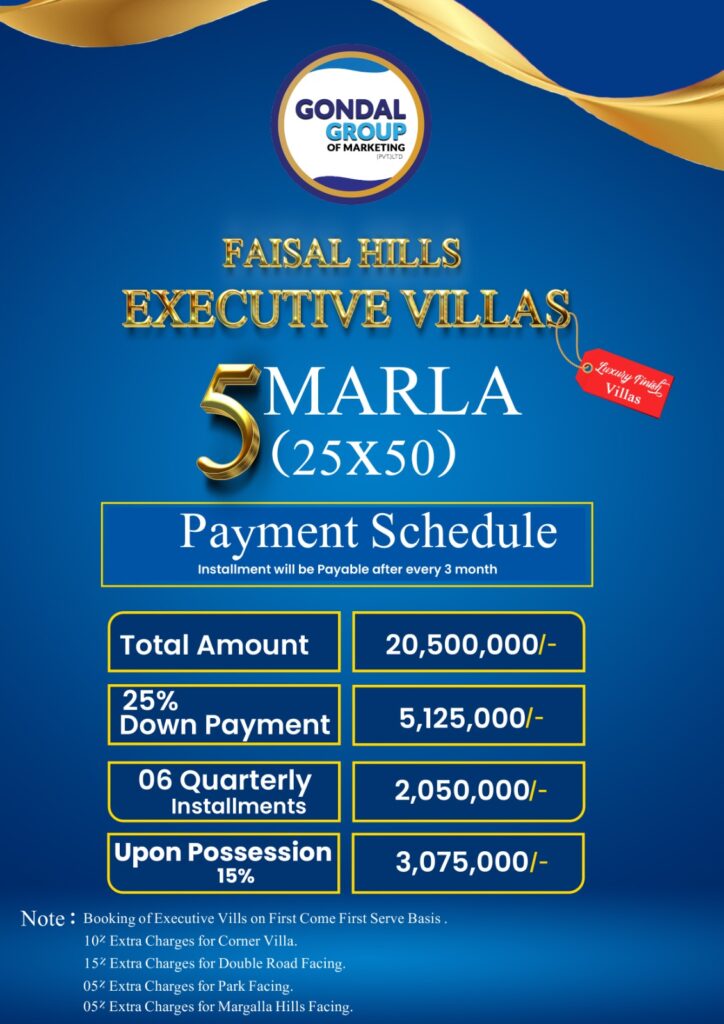 Executive Villas Payment Plan