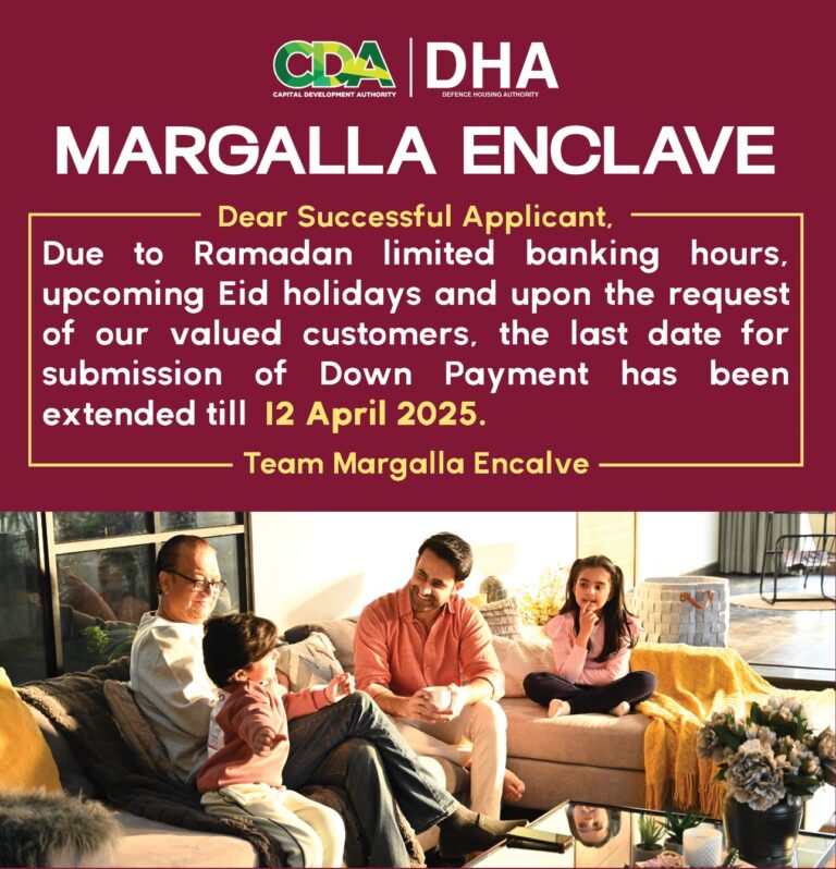DHA margalla enclave notification date extended