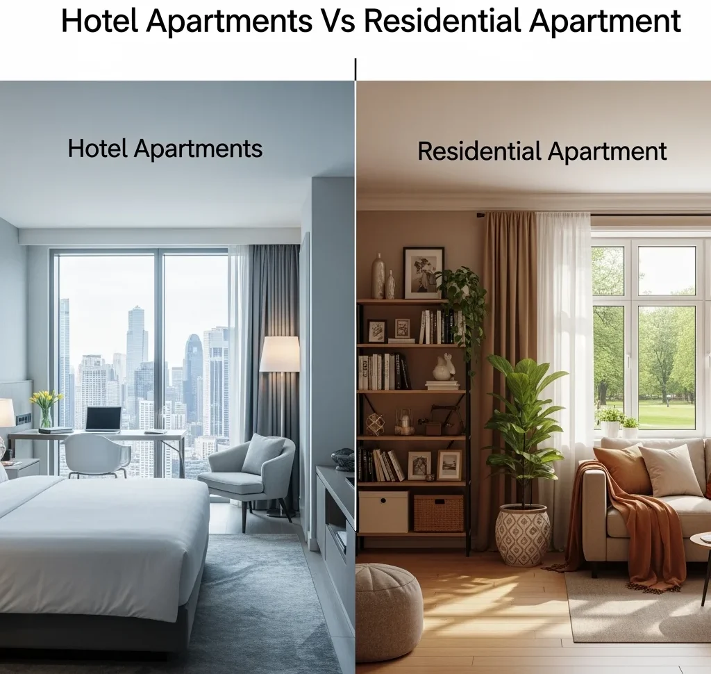 Hotel apartment vs residential apartment comparison chart