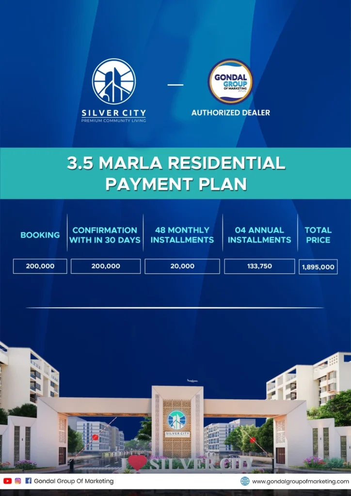 Silver city New booking 3.5 marla