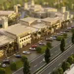 silver city overview design with buildings and cars -updates